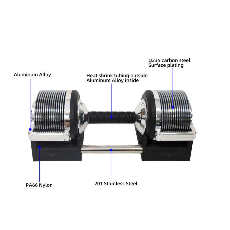 Adjustable Stainless Steel Dumbbell Set