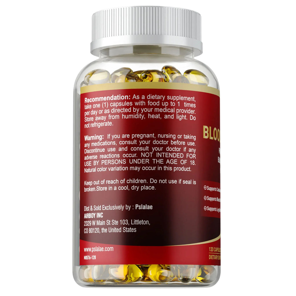 Blood Flow Care Supplement - Supporting Blood Circulation, Promotes Leg Vein, Heart, Blood Vessel and Cardiovascular HealthSuppl