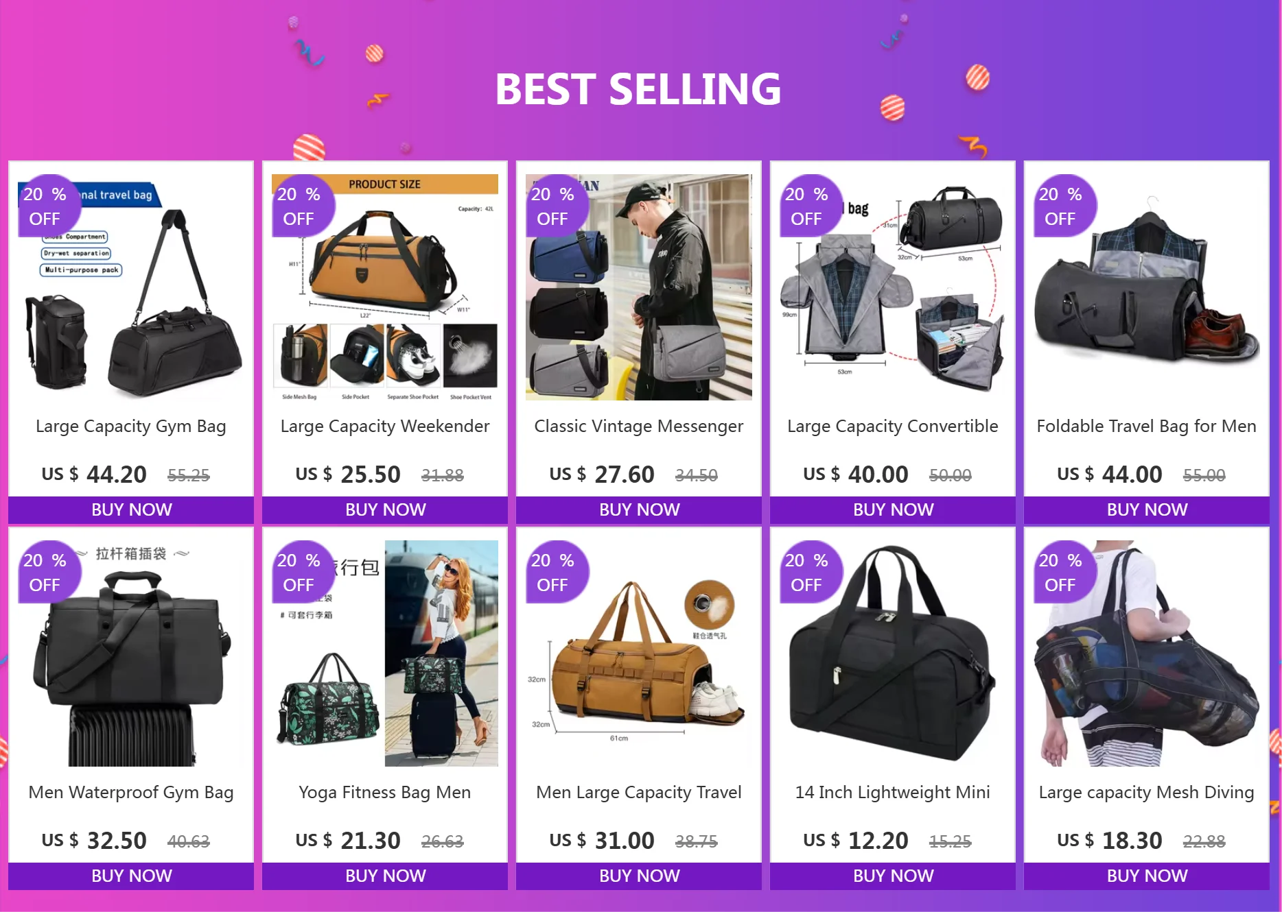 Waterproof Fitness Training Gym Bag
